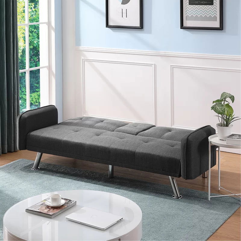 2 Seater Sofa Cum Bed with Metal Legs -