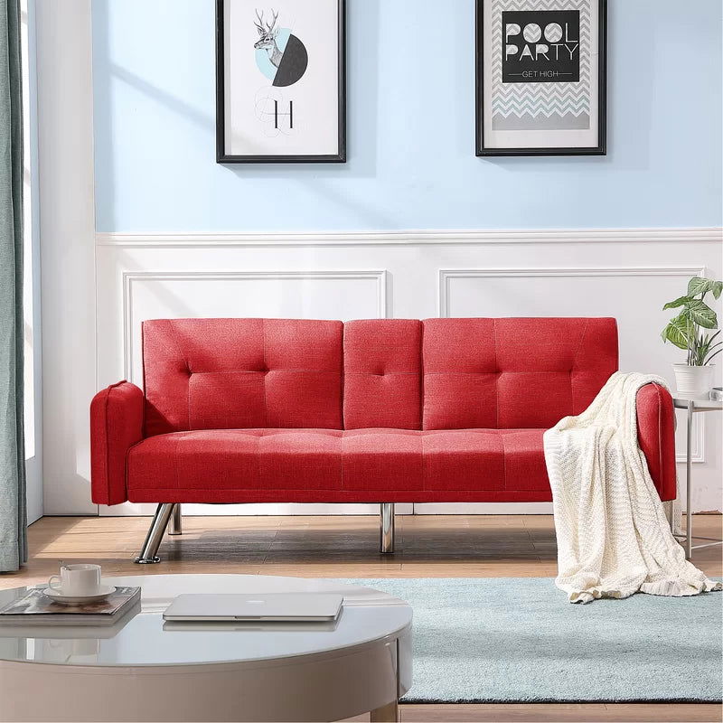 2 Seater Sofa Cum Bed with Metal Legs -
