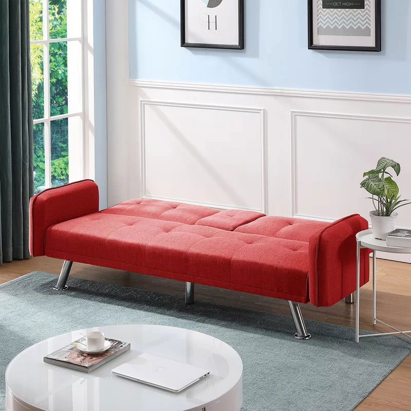 2 Seater Sofa Cum Bed with Metal Legs -