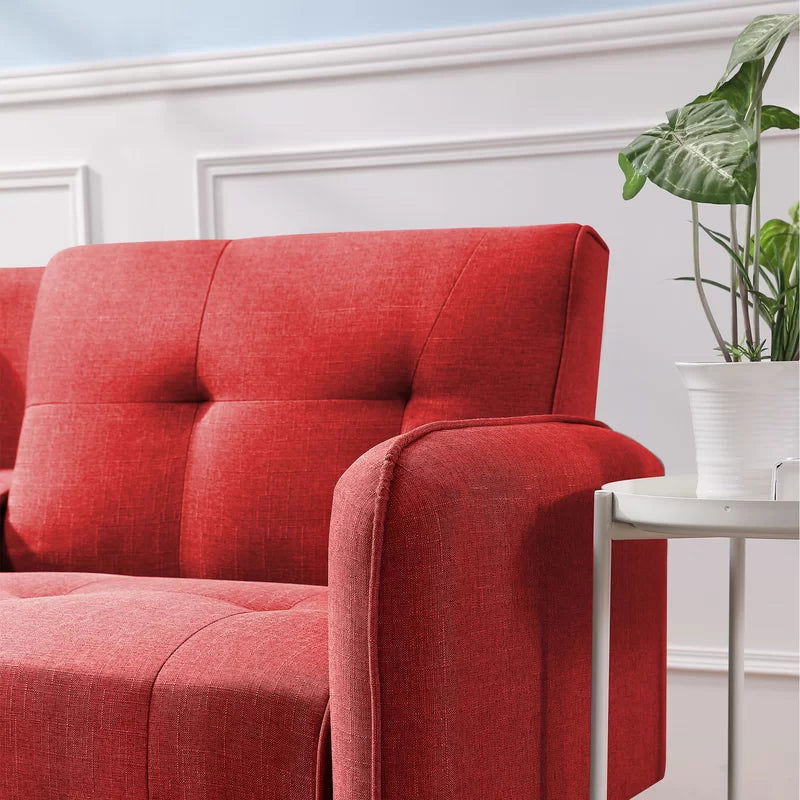 2 Seater Sofa Cum Bed with Metal Legs -