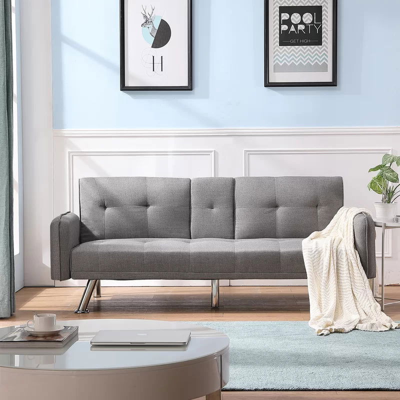2 Seater Sofa Cum Bed with Metal Legs -