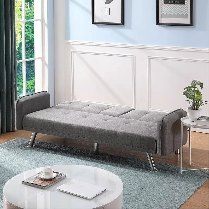 2 Seater Sofa Cum Bed with Metal Legs -