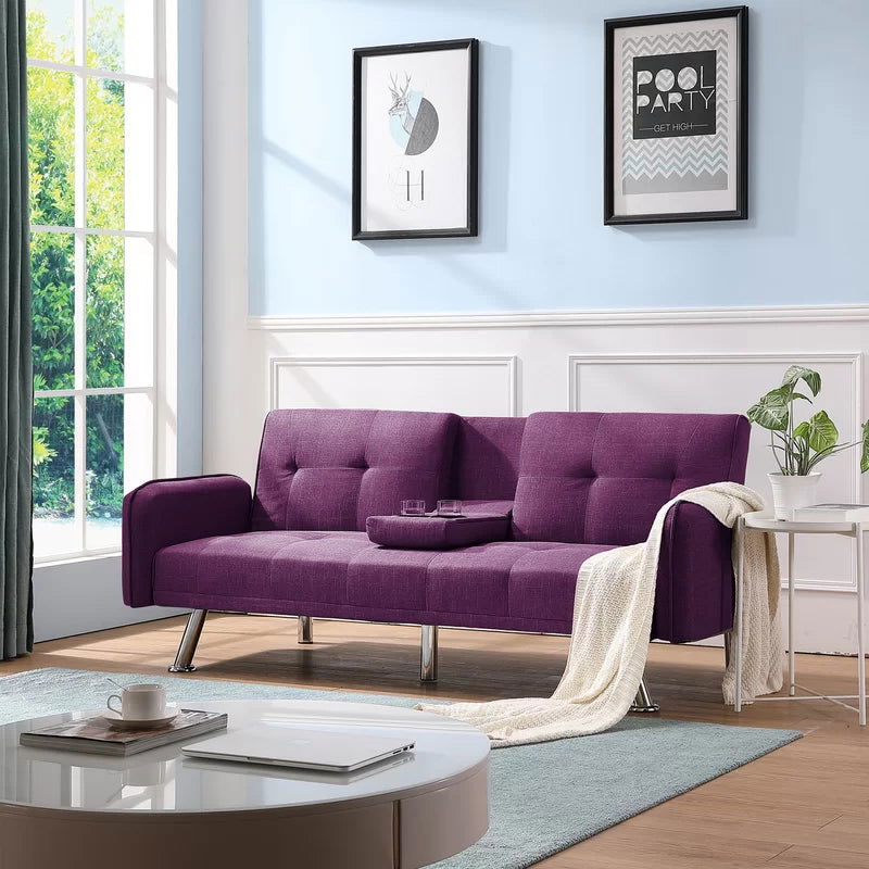 2 Seater Sofa Cum Bed with Metal Legs -
