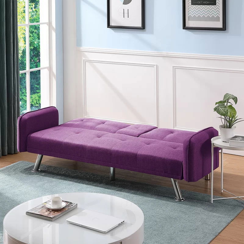 2 Seater Sofa Cum Bed with Metal Legs -