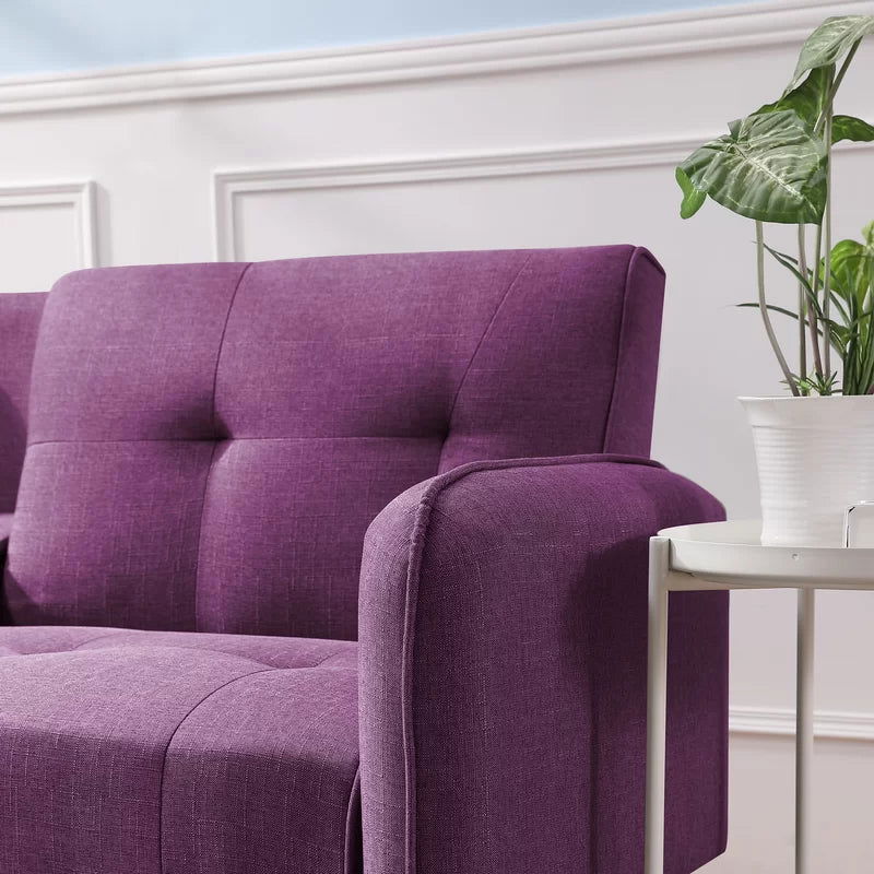 2 Seater Sofa Cum Bed with Metal Legs -