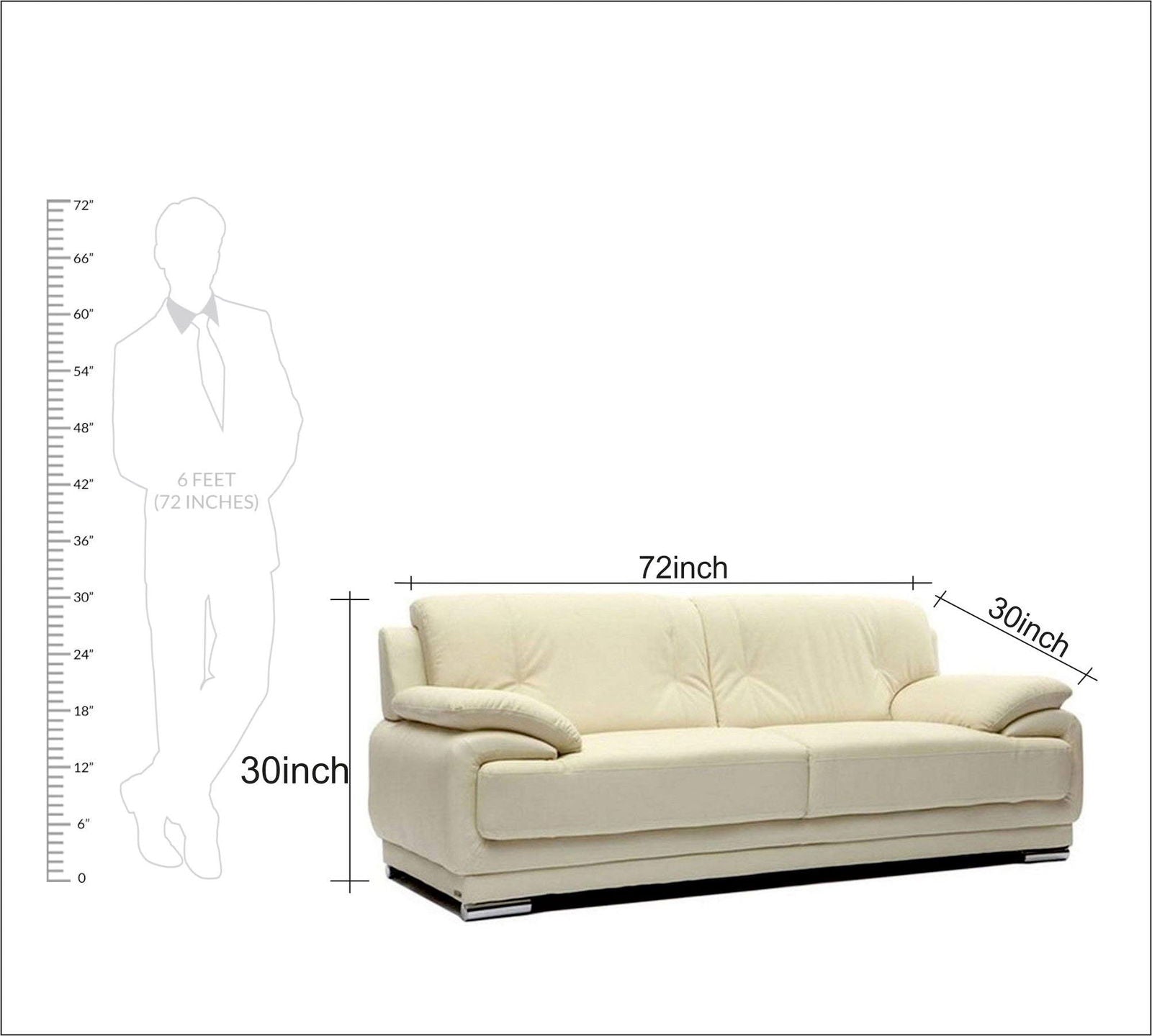 2 Seater Sofa Upholstered in Leatherette -