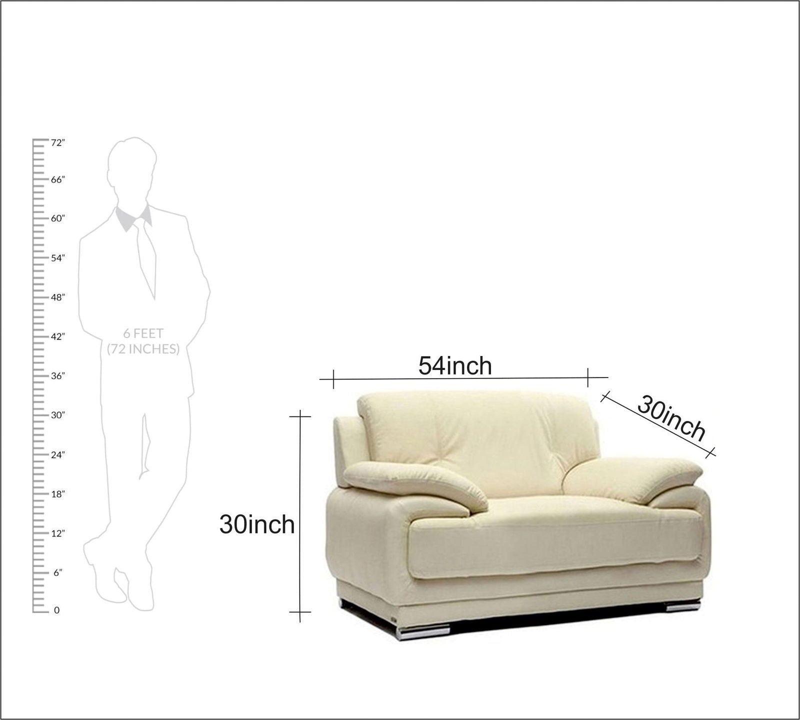 2 Seater Sofa Upholstered in Leatherette -