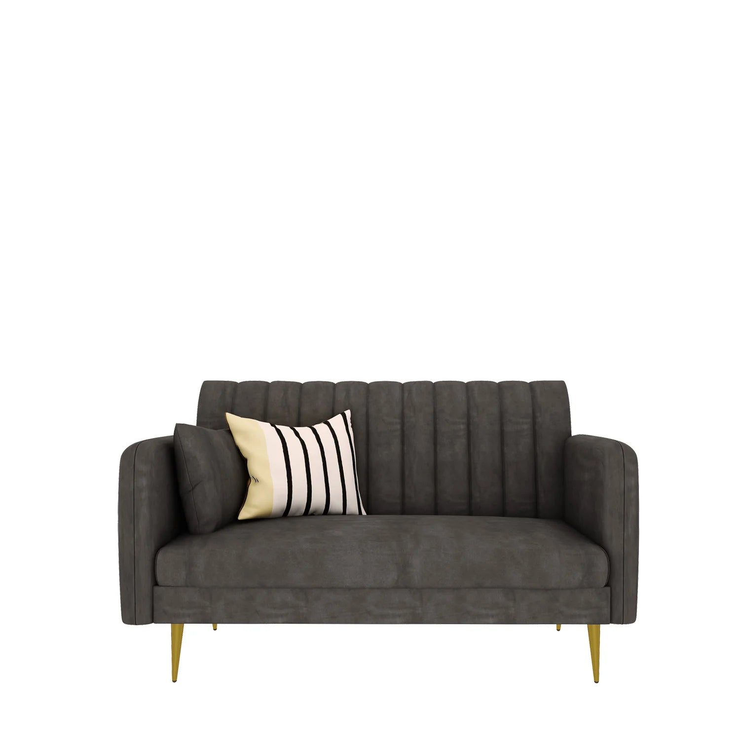 2 Seater Sofa Velvet Fabric Structure with Solid Wood Frame And Metal Legs Base -