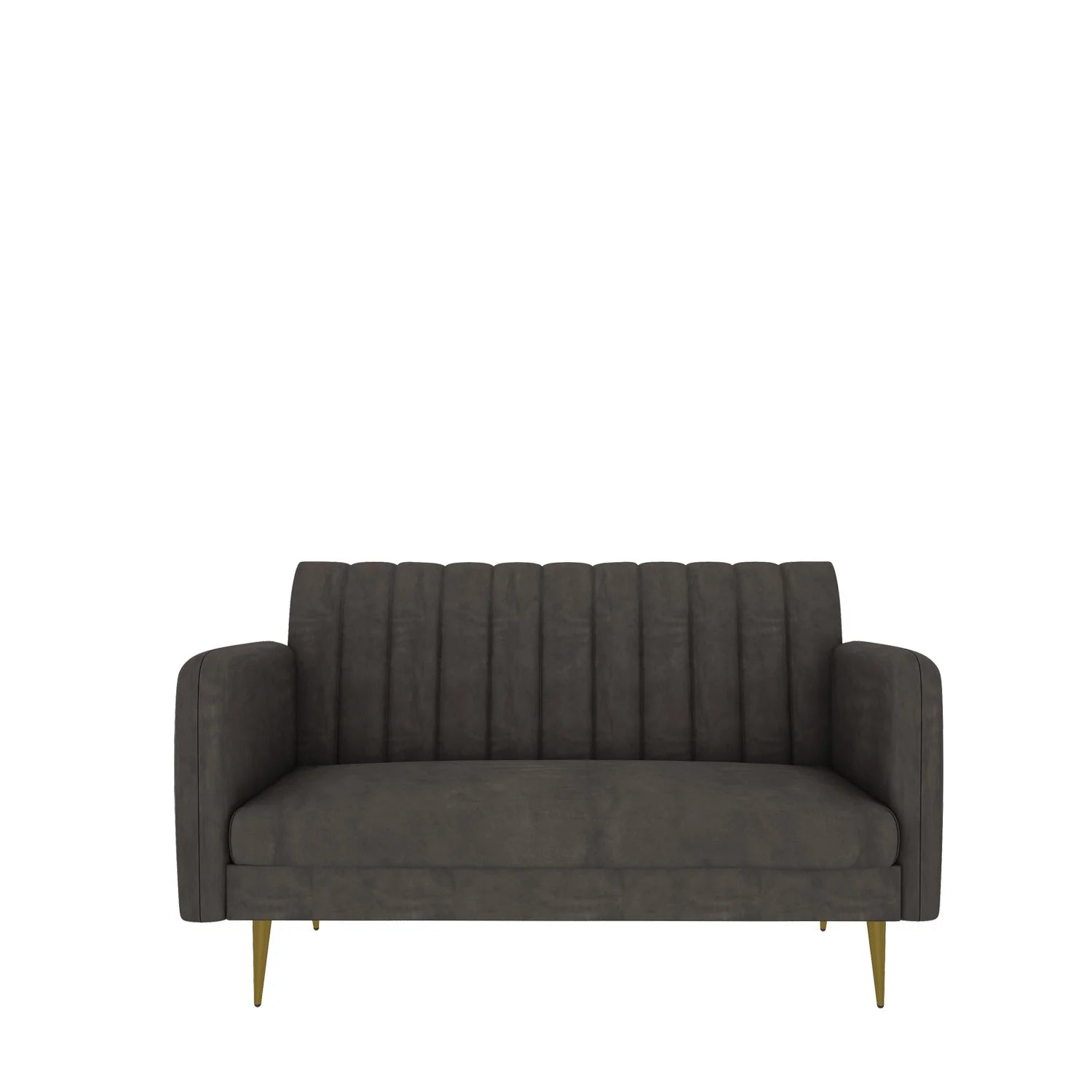 2 Seater Sofa Velvet Fabric Structure with Solid Wood Frame And Metal Legs Base -