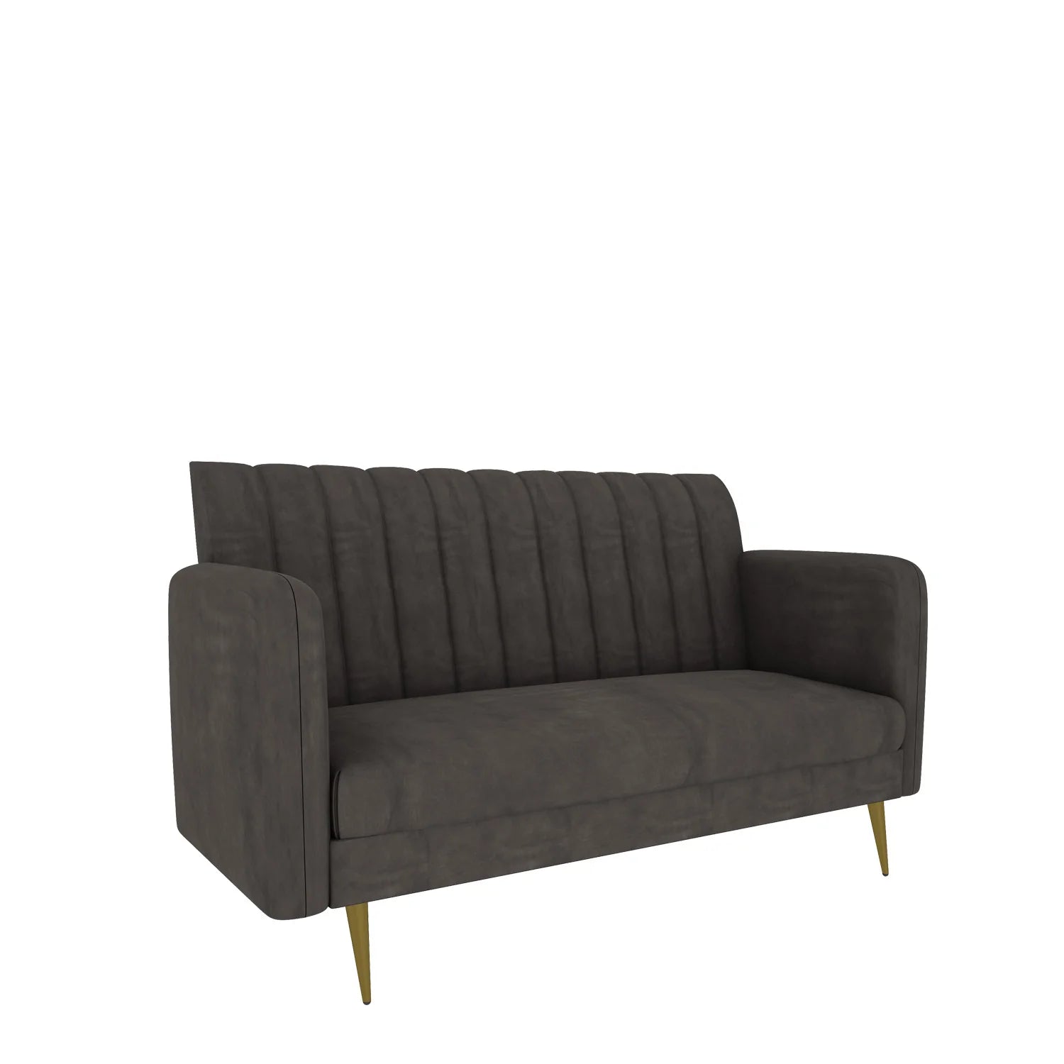 2 Seater Sofa Velvet Fabric Structure with Solid Wood Frame And Metal Legs Base -