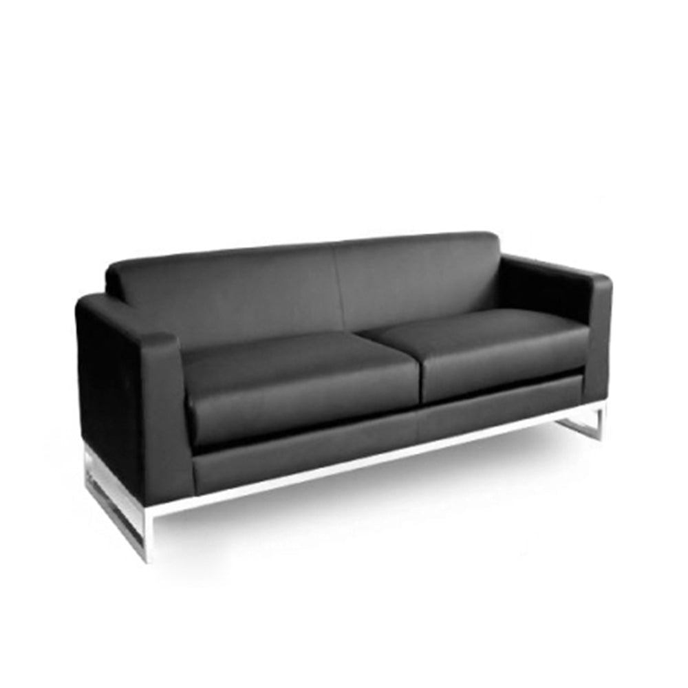 2 Seater Sofa in Leatherette Upholstery with Metal frame -