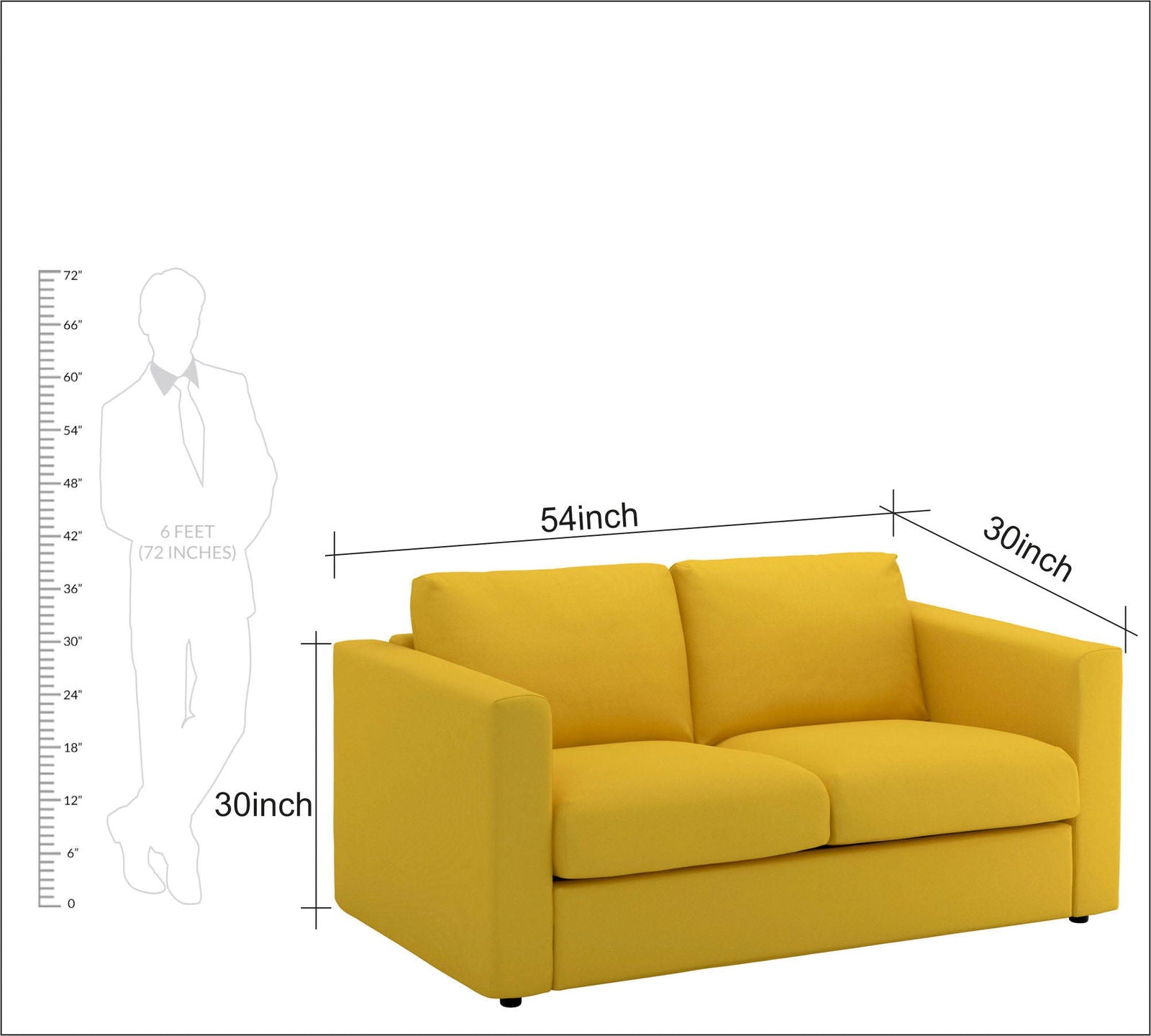 2 Seater Sofa in Velvet with Teak Wood Legs -