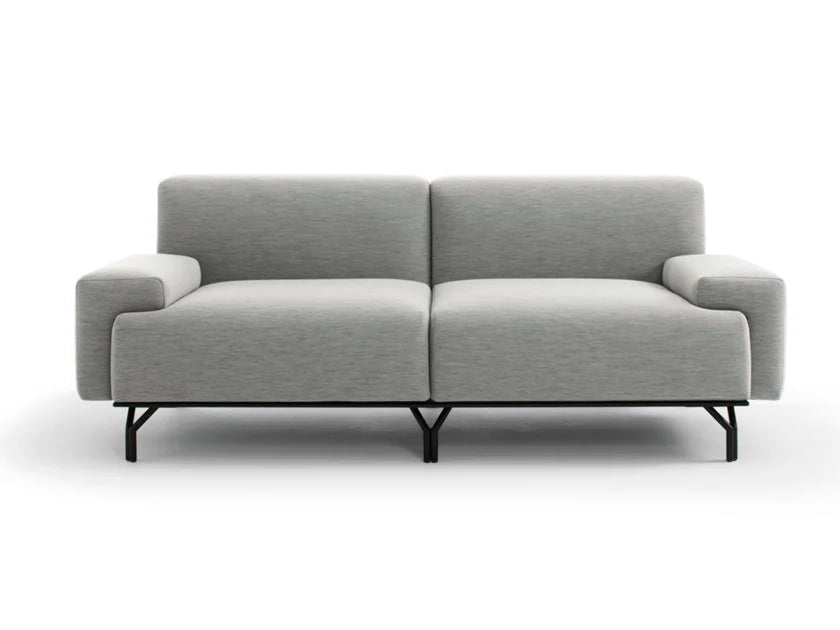 2 Seater Suede Sofa with Metal Legs -