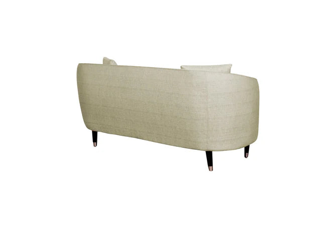 2 Seater Velvet Sofa Polyester Fabric With Foam-32 Density Wooden Legs Base -