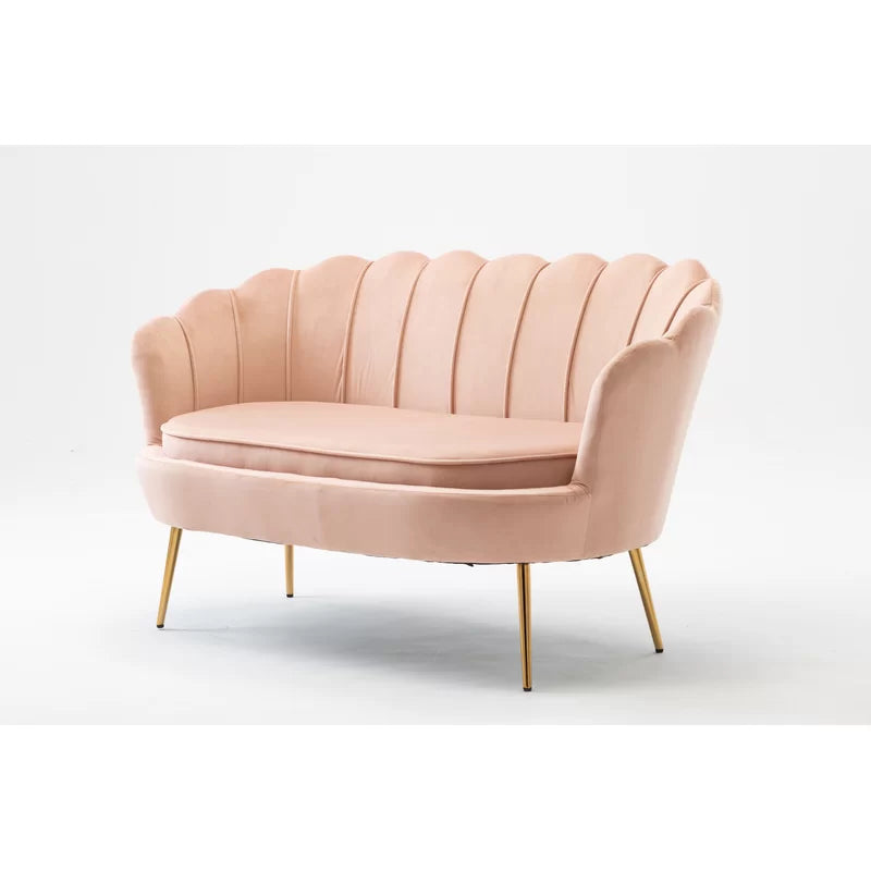 2 Seater Velvet Sofa with Metal Legs -