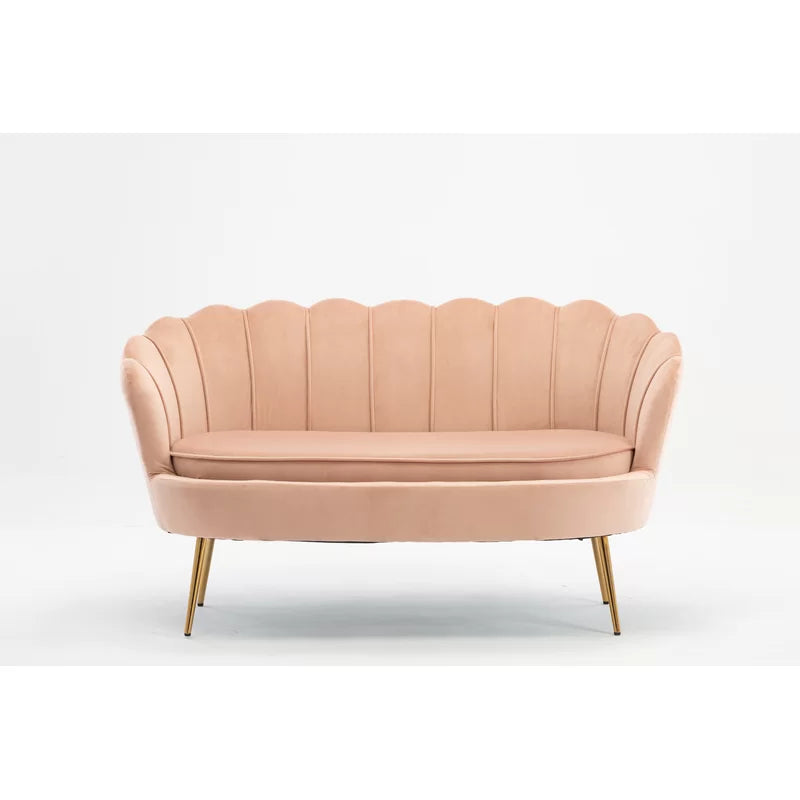 2 Seater Velvet Sofa with Metal Legs -