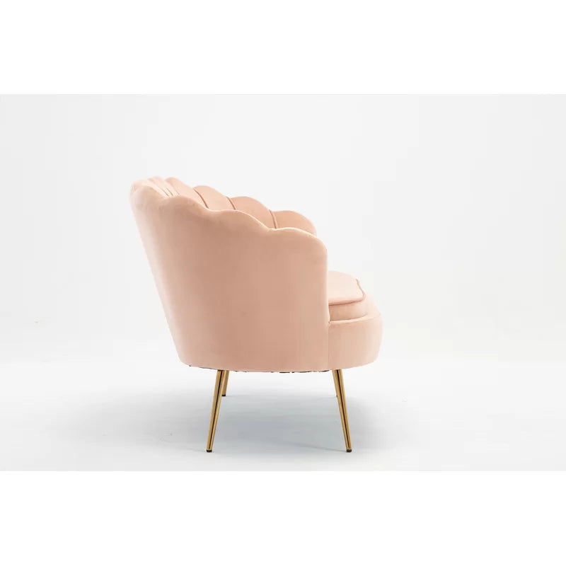 2 Seater Velvet Sofa with Metal Legs -