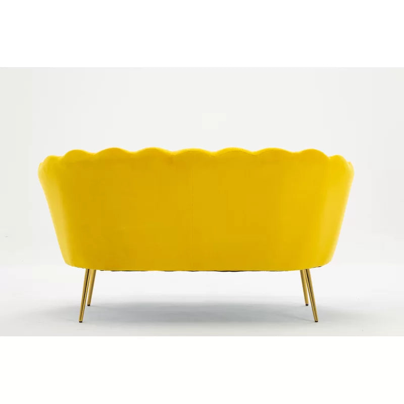 2 Seater Velvet Sofa with Metal Legs -