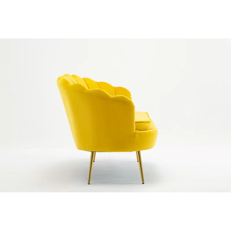 2 Seater Velvet Sofa with Metal Legs -