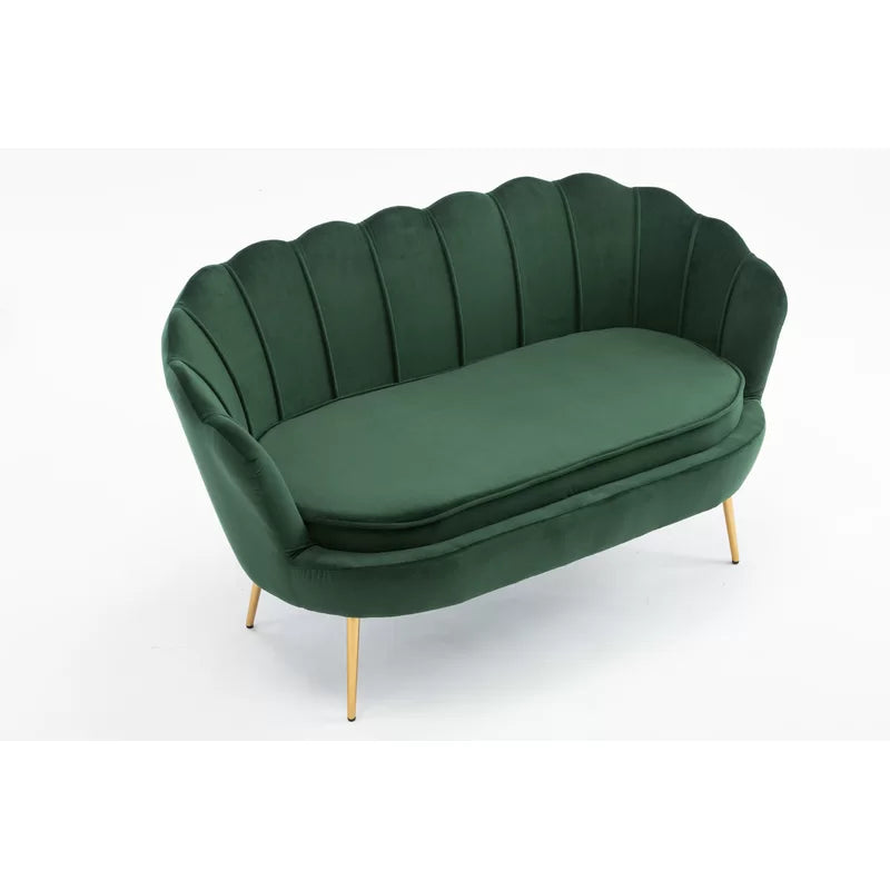 2 Seater Velvet Sofa with Metal Legs -