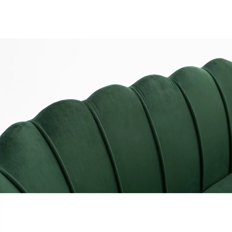 2 Seater Velvet Sofa with Metal Legs -