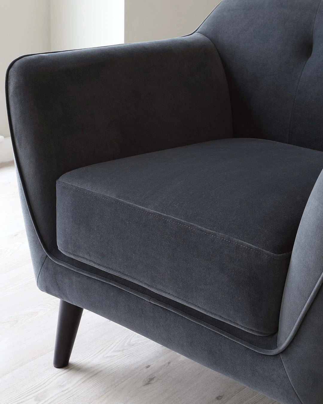 2 Seater Velvet Sofa with Wooden Legs -