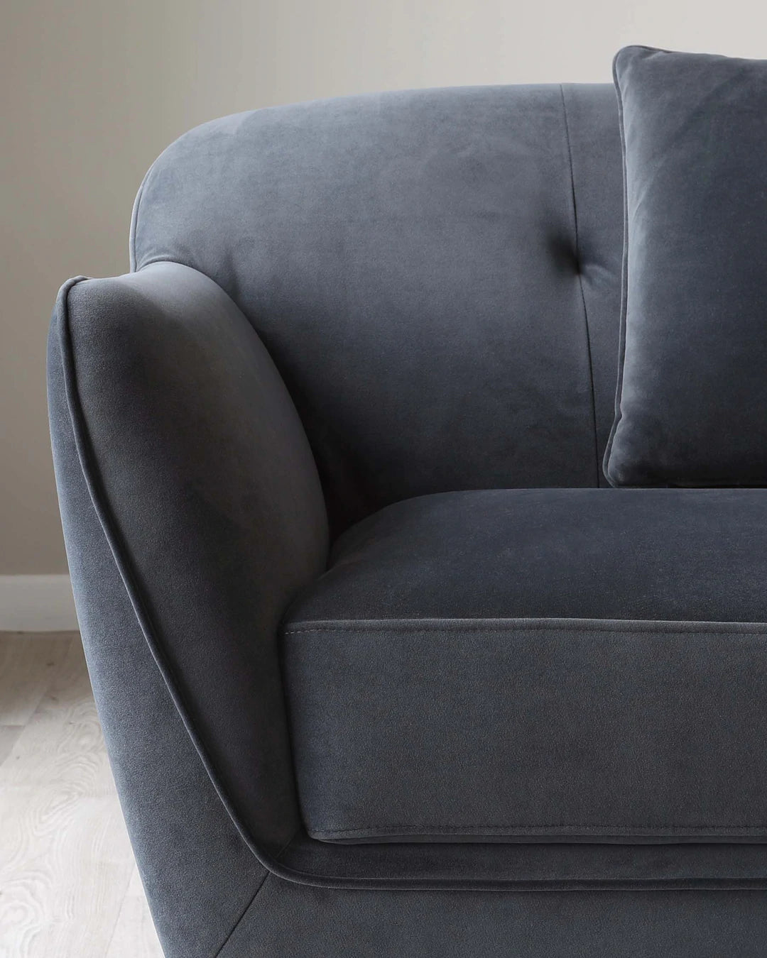 2 Seater Velvet Sofa with Wooden Legs -