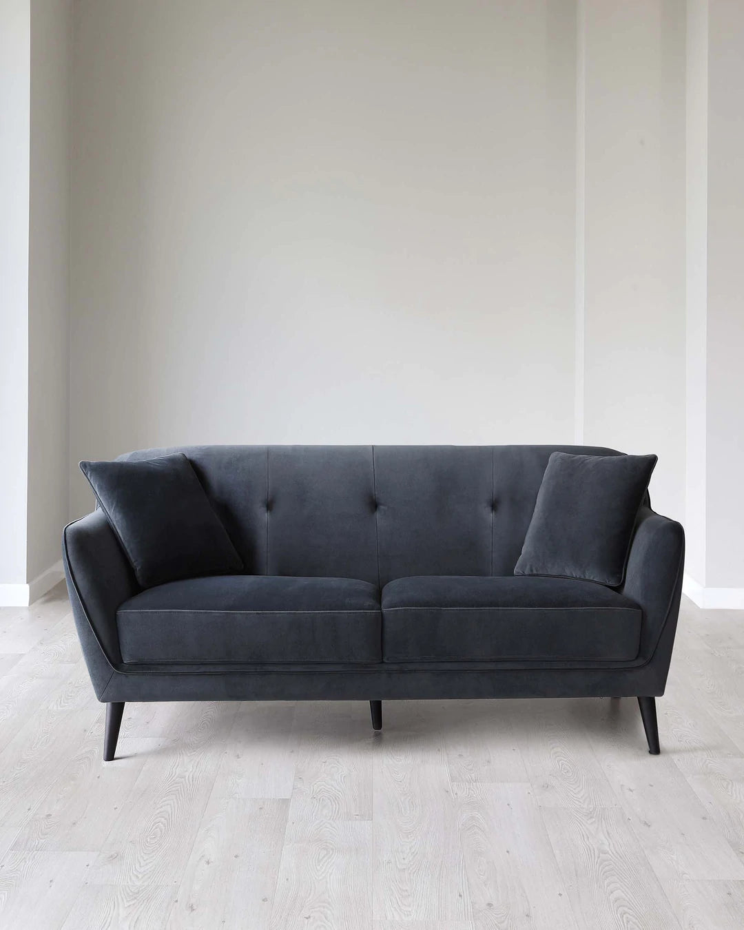 2 Seater Velvet Sofa with Wooden Legs -
