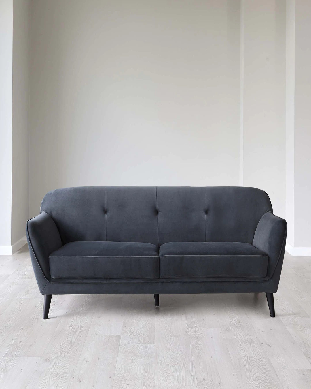 2 Seater Velvet Sofa with Wooden Legs -