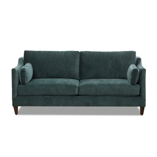2 Seater Velvet Sofa with Wooden Legs -