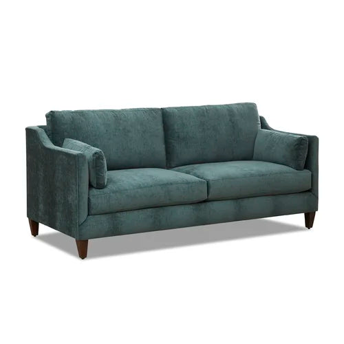 2 Seater Velvet Sofa with Wooden Legs -