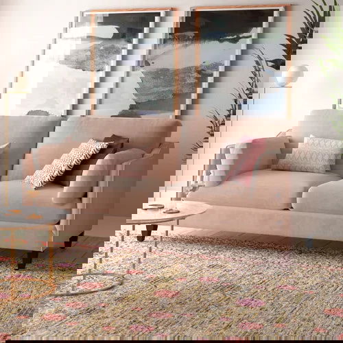 2 Seater Velvet Sofa with Wooden Legs -