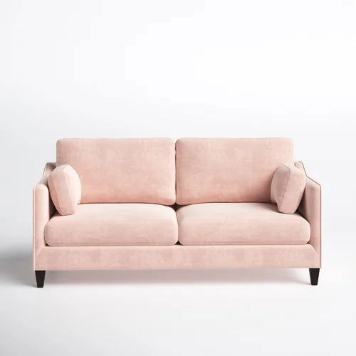 2 Seater Velvet Sofa with Wooden Legs -