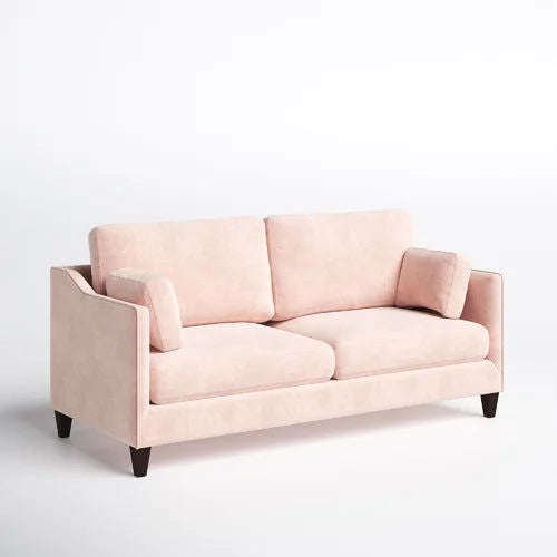 2 Seater Velvet Sofa with Wooden Legs -