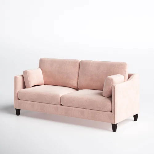 2 Seater Velvet Sofa with Wooden Legs -