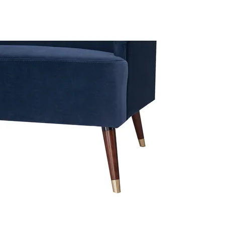 2 Seater Velvet Upholstery, Solid Wood leg With Copper Tip -