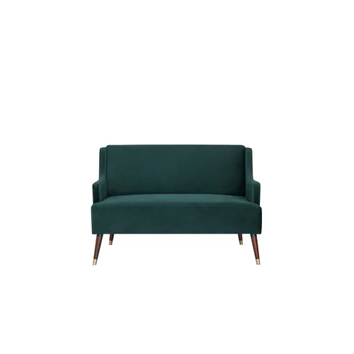 2 Seater Velvet Upholstery, Solid Wood leg With Copper Tip -