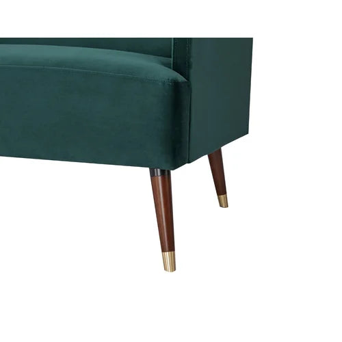 2 Seater Velvet Upholstery, Solid Wood leg With Copper Tip -