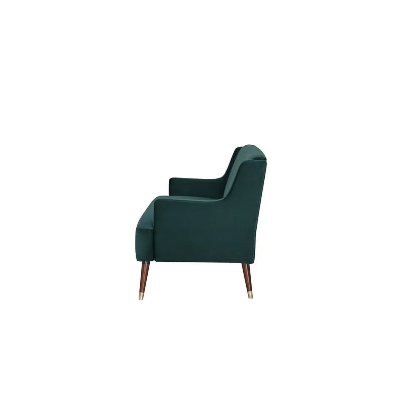 2 Seater Velvet Upholstery, Solid Wood leg With Copper Tip -