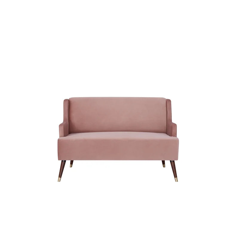 2 Seater Velvet Upholstery, Solid Wood leg With Copper Tip -