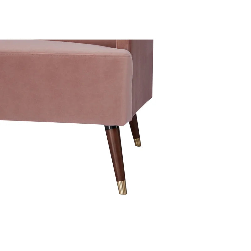 2 Seater Velvet Upholstery, Solid Wood leg With Copper Tip -