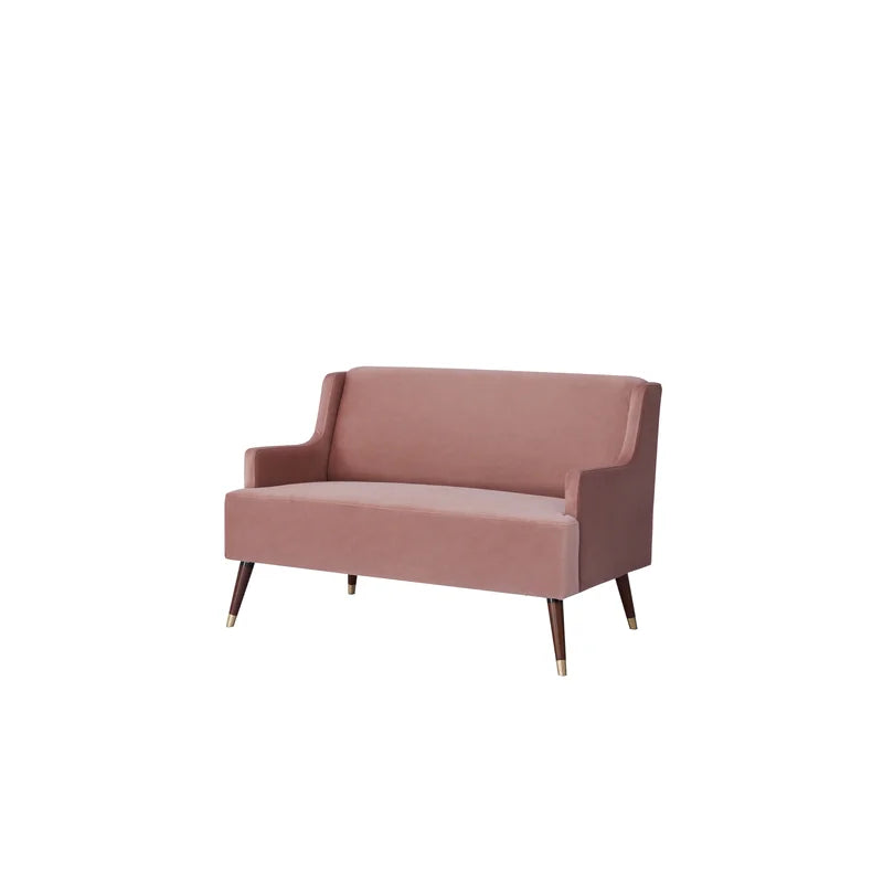 2 Seater Velvet Upholstery, Solid Wood leg With Copper Tip -