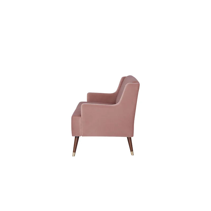 2 Seater Velvet Upholstery, Solid Wood leg With Copper Tip -