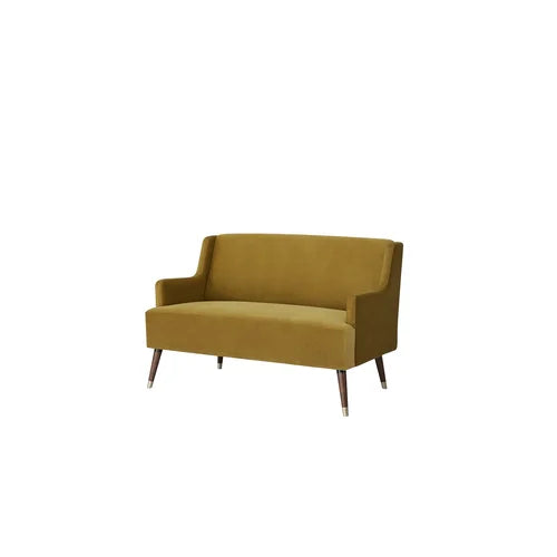 2 Seater Velvet Upholstery, Solid Wood leg With Copper Tip -