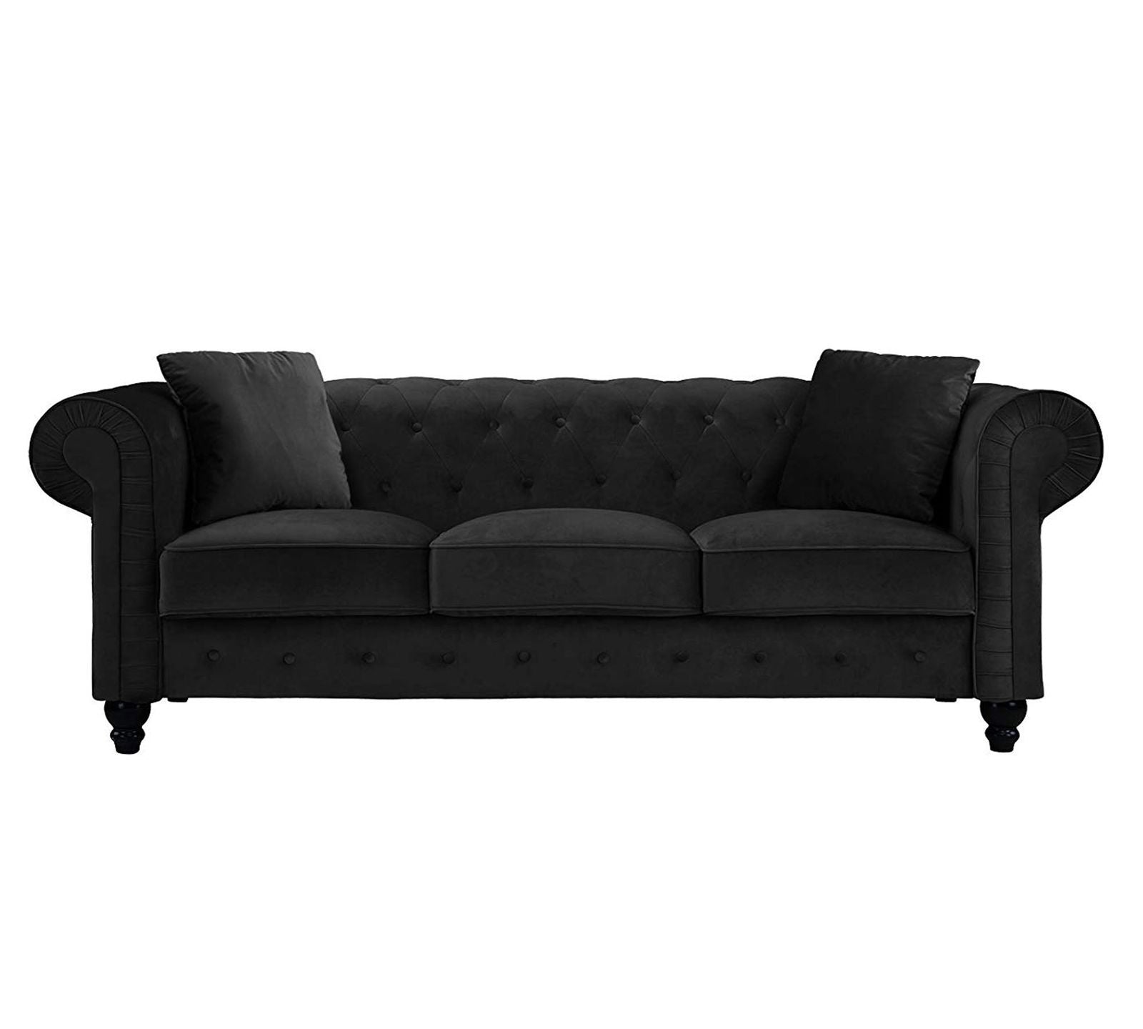 2 Seater and 3 Seater Fabric Sofa with Wooden Base -