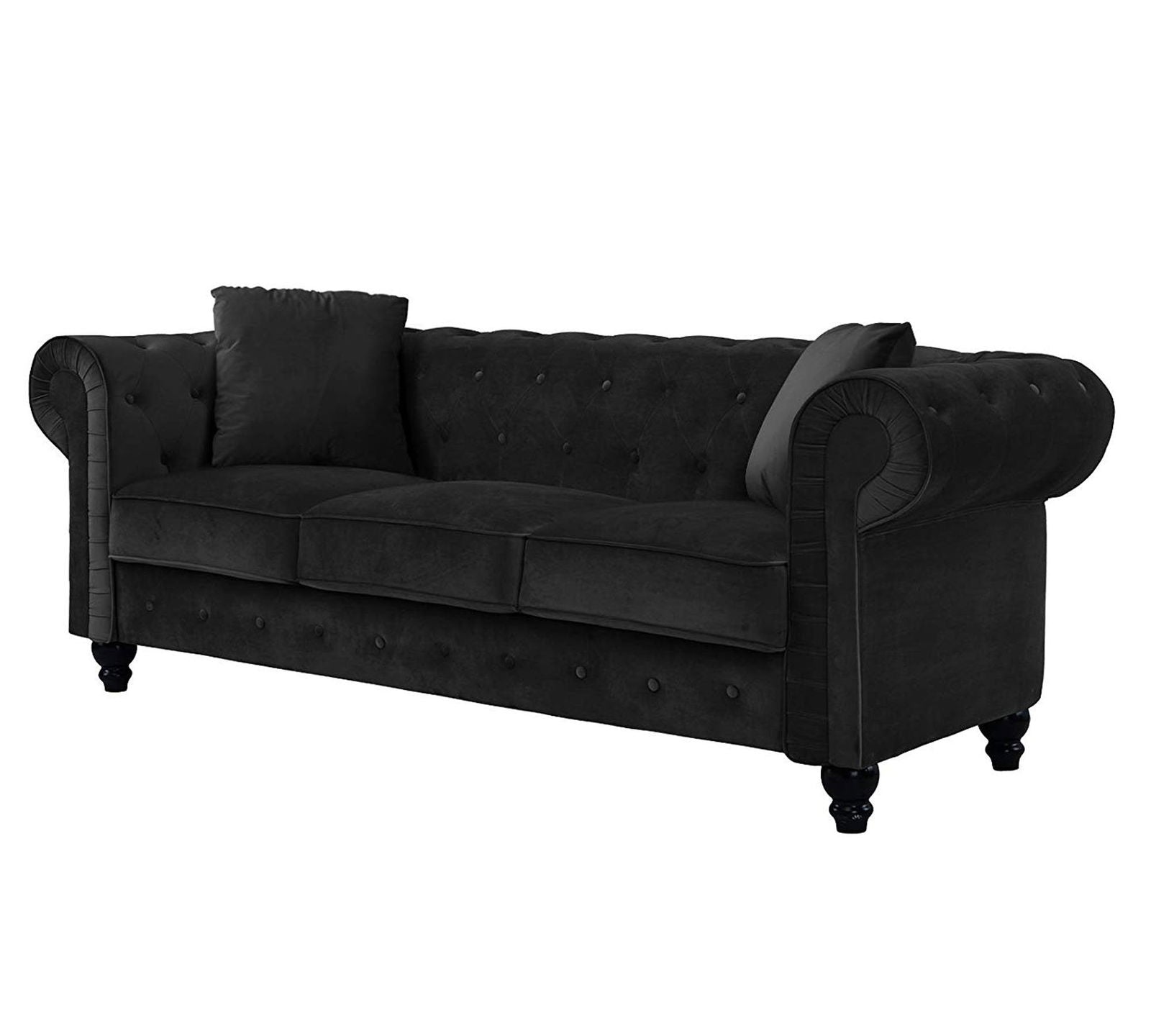2 Seater and 3 Seater Fabric Sofa with Wooden Base -