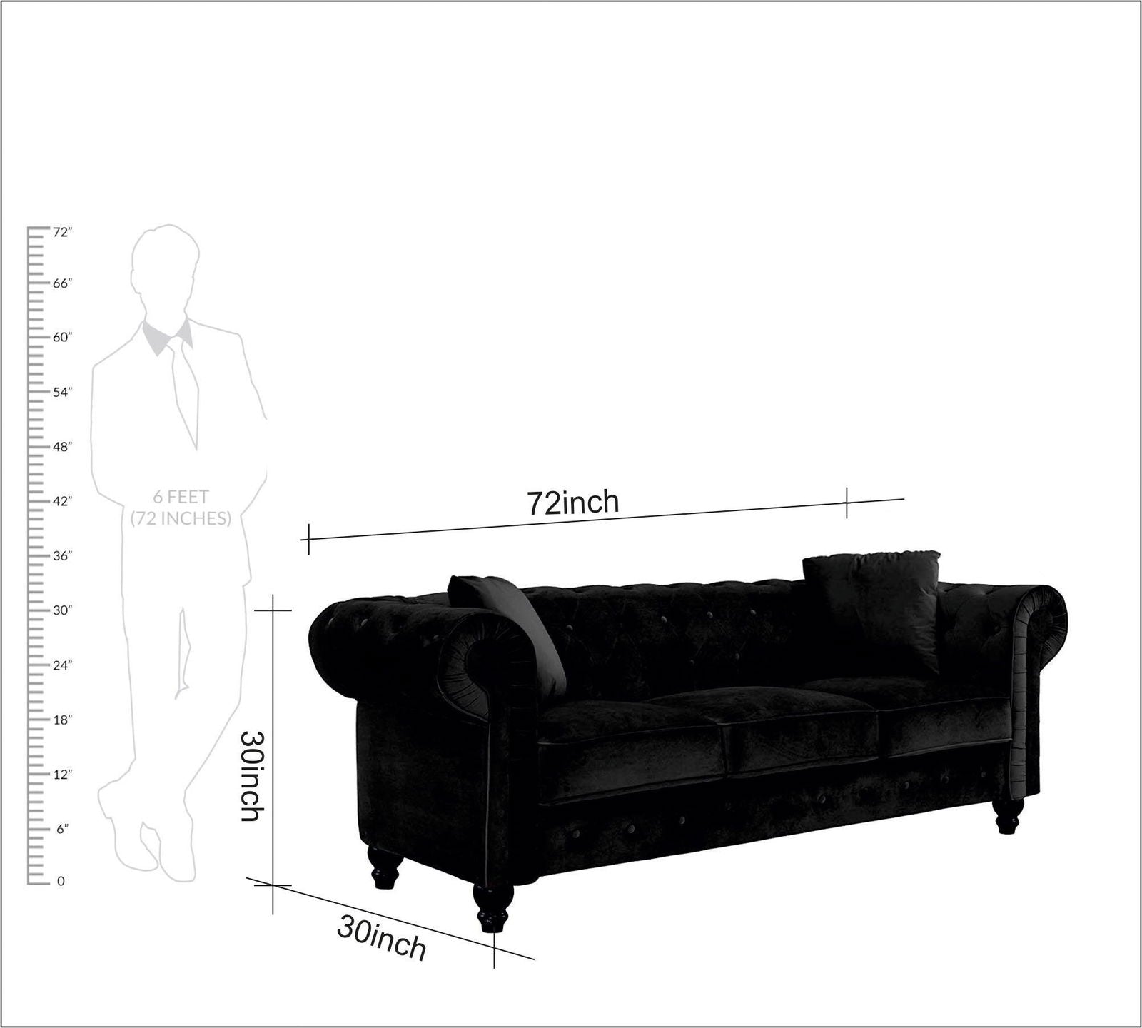 2 Seater and 3 Seater Fabric Sofa with Wooden Base -