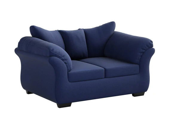 2 Seater sofa Polyester Fabric With Armrest  Metal Legs in Chrome Finish -