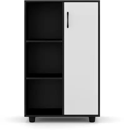 Cabinet – Solid Wood with 5 Shelves, Sleek Storage Accent for Kitchen or Utility.