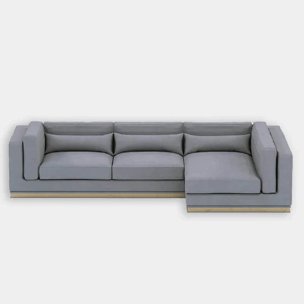 L-Shape Sofa For Home Furniture Upholstered in Premium Fabric, Modern & Durable Design For Living Room-Light Grey
